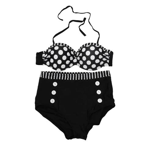 Cutest Retro Swimsuit Swimwear Vintage High Waist Bikini Set In Bikinis
