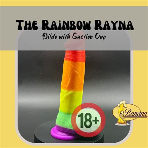 The Rainbow Rayna Realistic Rainbow Dildo With A Strong Suction Cup Base Etsy
