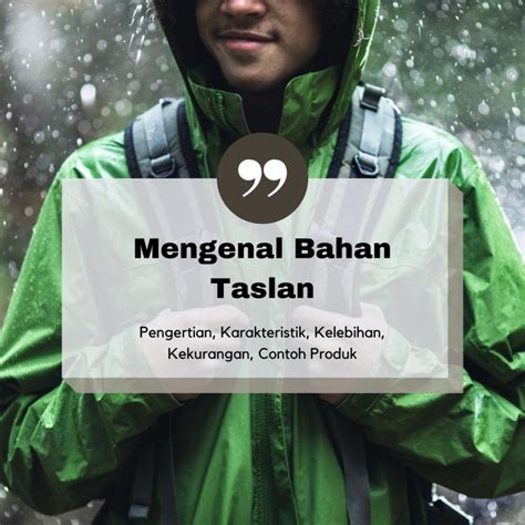 bahan taslan kenali karakter  contoh produknya