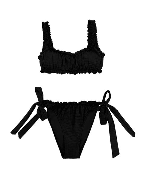 Bandeau Knot Bikini With Bow Set