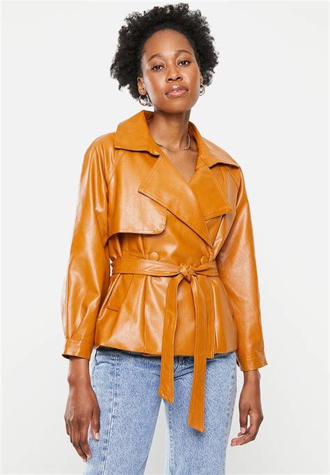 Pu Trench Coat Tobacco Dailyfriday Jackets Superbalist