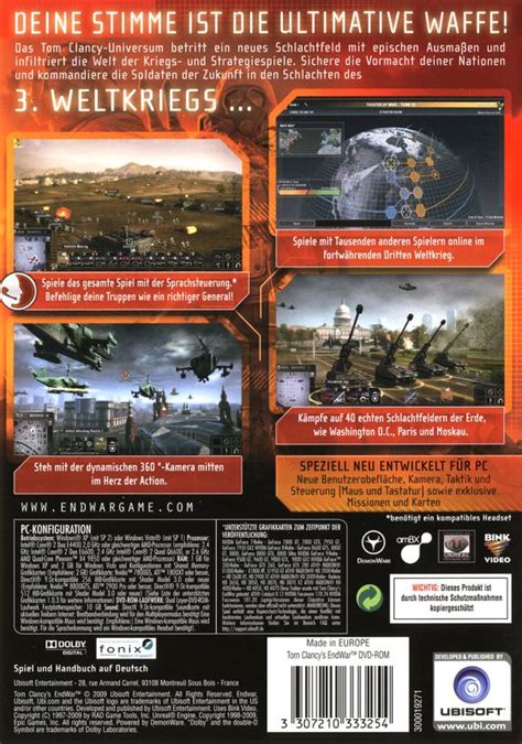 Tom Clancys Endwar 2009 Windows Box Cover Art Mobygames