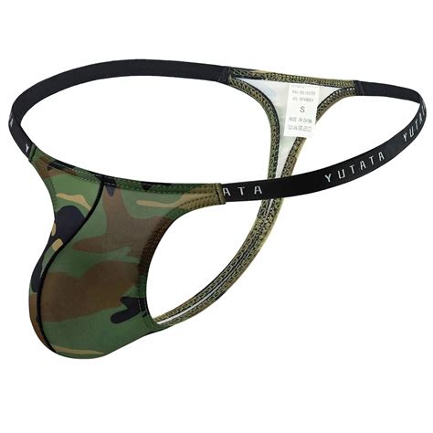 Sexy Men U Convex Pouch Lingerie Underpants G Strings And Thongs Camouflage Bikini Mens
