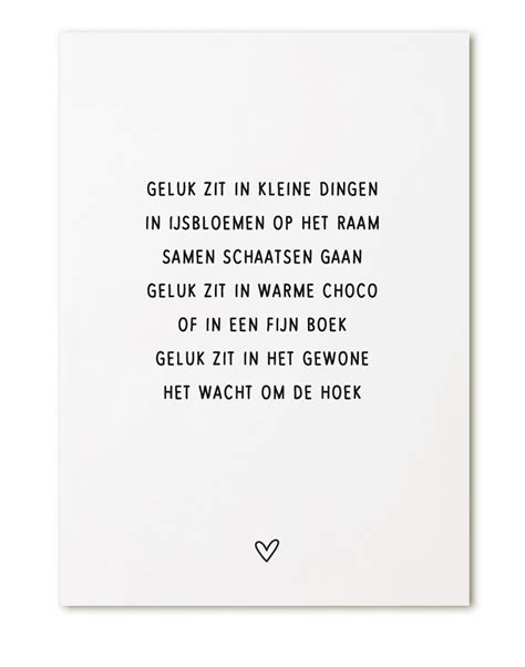 Kaart Gedicht Geluk Zit In Kleine Dingen