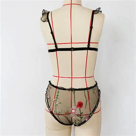 Lingerie Sexy Bra Set Women Flower Embroidery Sling Lace Underwear Plus Size Bras Sexy