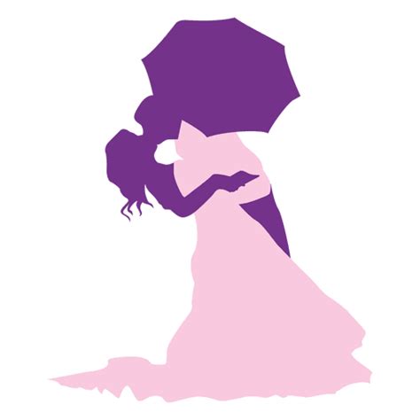 Design Png E Svg De Casal Se Beijando Sob O Guarda Chuva Para Camisetas