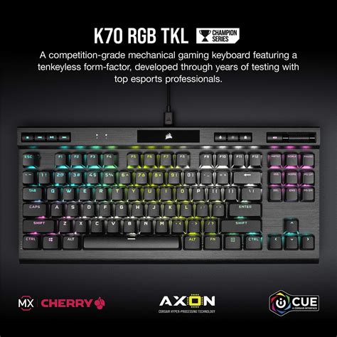 CORSAIR K70 RGB TKL CHAMPION SERIES Mechanical Gaming Keyboard CHERRY