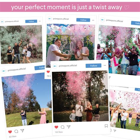 Buy Gender Reveal Confetti Cannon - 4 Pack - Biodegradable Pink Gender