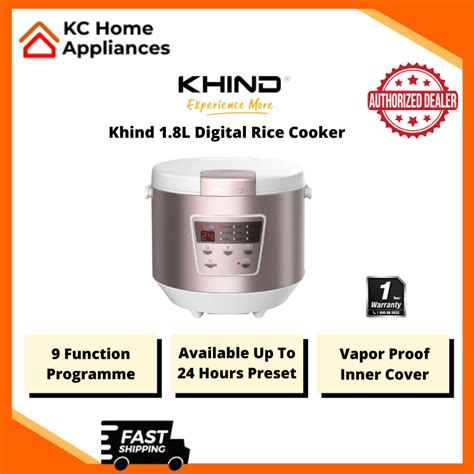 Khind L Digital Rice Cooker W Programs Vapor Proof