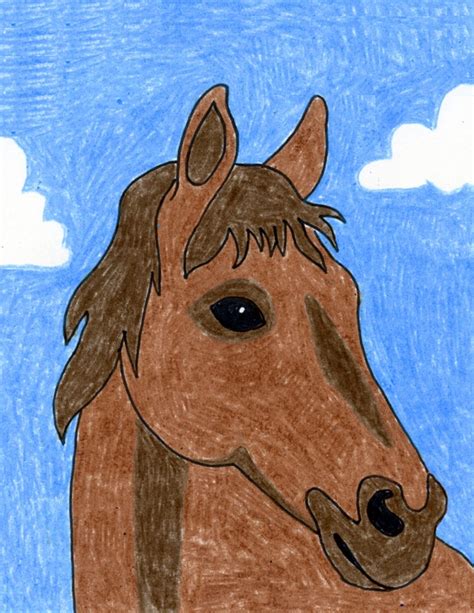 Easy How To Draw A Horse Tutorial Video And Horse Coloring Page