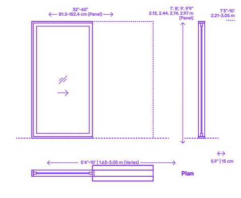 Multi Slide Door Stacking Panels Bi Part Dimensions Drawings