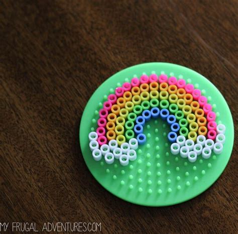 Rainbow Perler Bead Keychain My Frugal Adventures Melty Bead