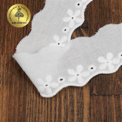 Купить Кружево шитье хлопок KRUZHEVO арт.TBY.0378 шир.35мм цв.01 белый ...