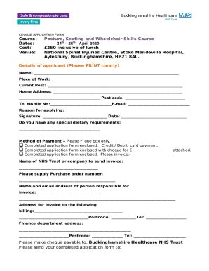 course application Doc Template | pdfFiller 