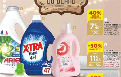 Promo Ariel Lessive Liquide Xtra Total Lessive Liquide Chez Atac