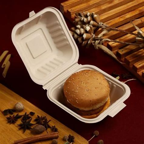 Burger Bento Box Disposable Clamshell Food Containers With Lid Cover