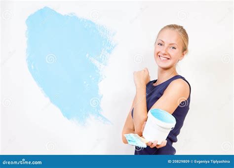 Girl Painting The Walls Stock Image Image Of House Paint 20829809