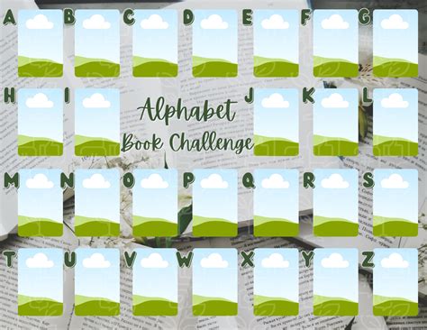 Abc Alphabet Reading Challenge Template Etsy