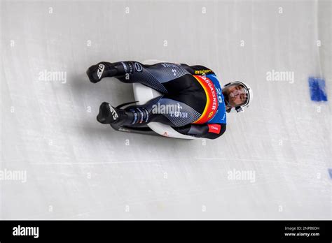 Kristers Aparjods From Latvia Races Through The Ice Track During The