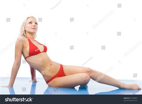 Image Pretty Female Red Bikini Posing Stock Photo 34730683 Shutterstock