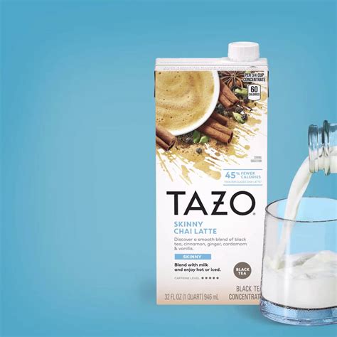 Tazo Skinny Chai Latte Iced Tea Concentrate Black Tea 32 Oz Carton