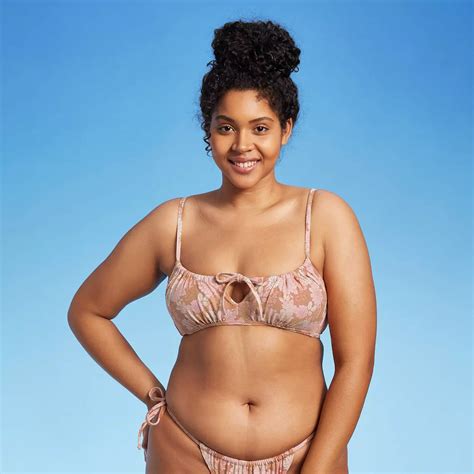 Xhilaration Tunneled Tie Front Bralette Bikini Top