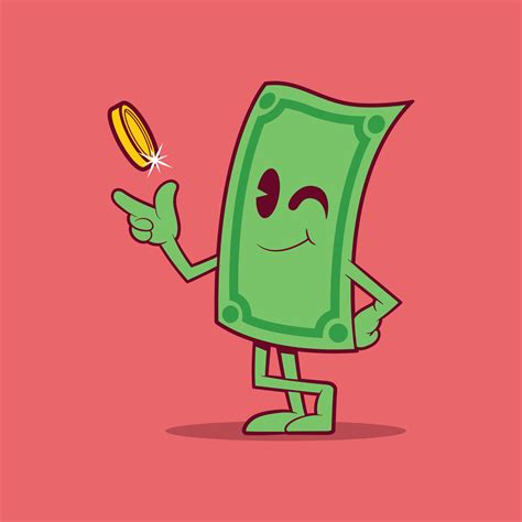 Cool money bill flipping a coin vector illustration. Finance, currency ...