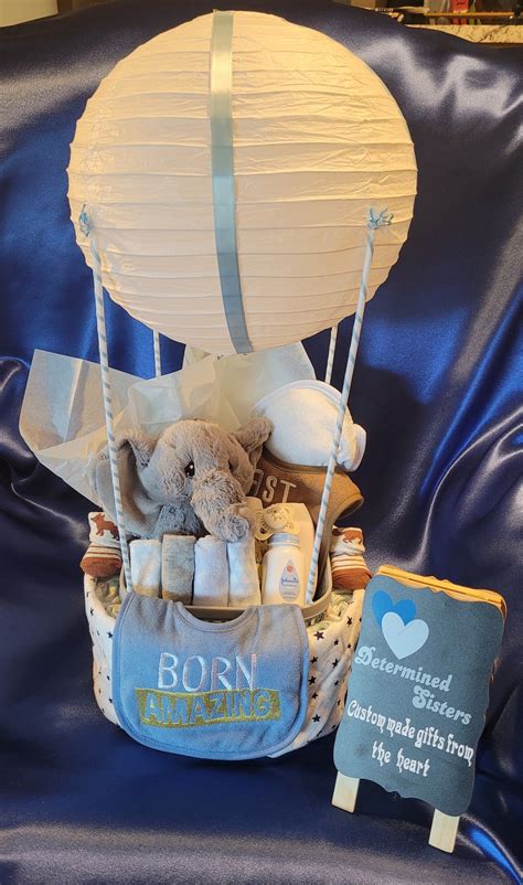 Mini Hot Air Balloon Diaper Cake Etsy