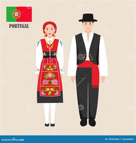 Homem Em Português De Portugal - Português No Vestido Nacional Com Uma Bandeira Ilustração do Vetor ...