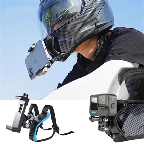 Крепление для экшн-камер GoPro на мотоциклетный шлем / Держатель для ...