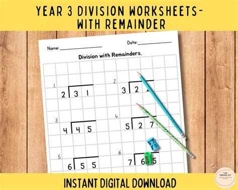 printable division sums  remainders maths worksheets   grade