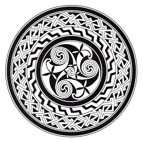 Simple dark "Celtic Art" Mandala - Mandalas with Geometric patterns