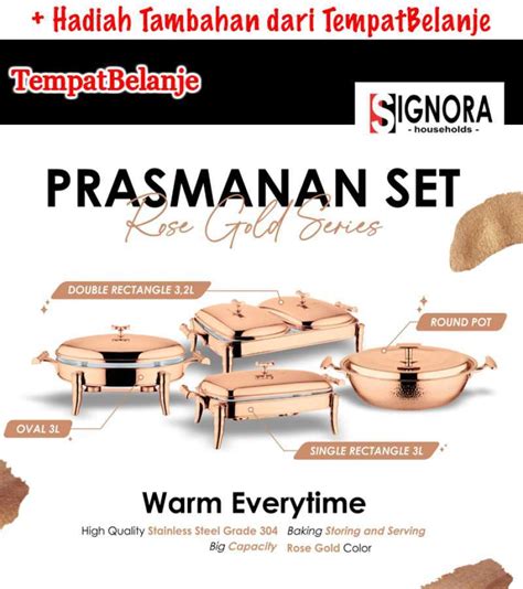 Jual Signora Prasmanan Set Stainless Steel 304 Food Warmer Buffet Rose