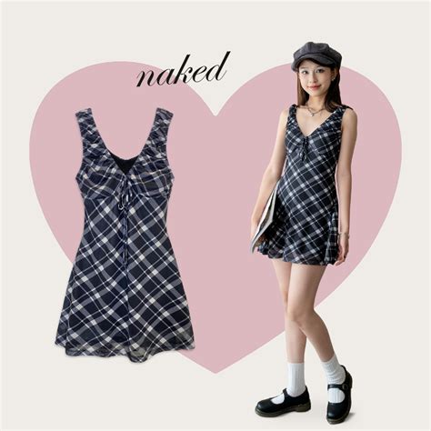 V Y K L I Chun C V Naked By V Plaid Mesh Dress Shopee Vi T Nam