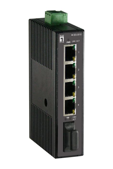 IES-0510 5-Port Fast Ethernet Industrial Switch, DIN-Rail, 1 x SC Multi ...