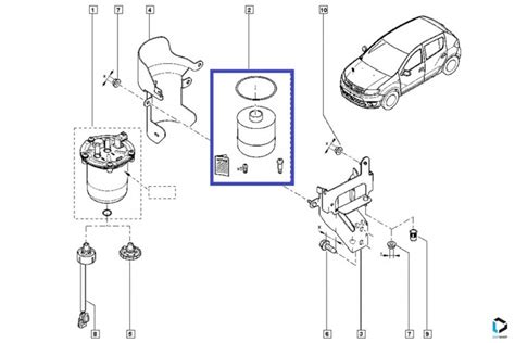 Топливный фильтр К9К Рено Дастер дизель, Логан, Каптур, Mahle KX33826D ...