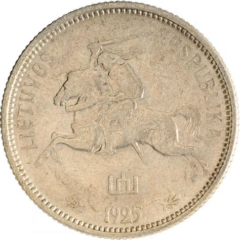 Монета Литва 2 лита 1925 стоимостью 910 руб.