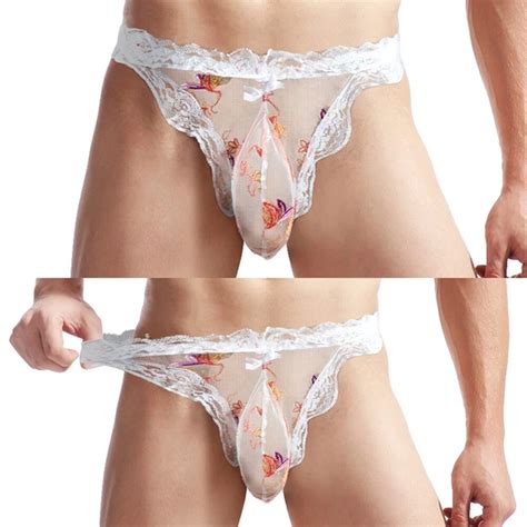 SOUS V TEMENTS DE BIKINI Lingerie Dentelle Pour Hommes Tendance Avec String Cou EUR 7 34