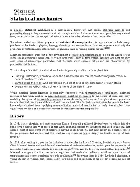 Statistical Mechanics | PDF