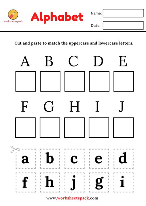 Cut And Paste Letter Matching Worksheets Worksheetspack Worksheets Library