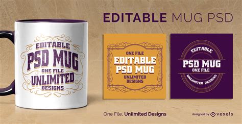 Vintage Quotes Scalable Mug Template PSD Editable Template