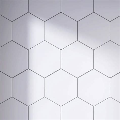 Molovo Kenzo White Hexagon 77 In X 89 In Matte Porcelain Floor And