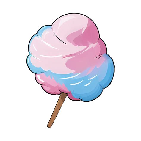 Cotton Candy Hand Drawn Cartoon Style Illustration Ai Generated