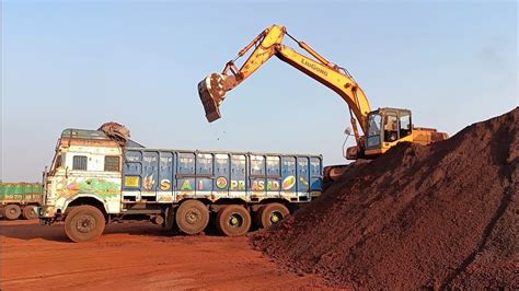 Amazing LiuGong Excavator Unloading Iron Ore From Tata Truck Full