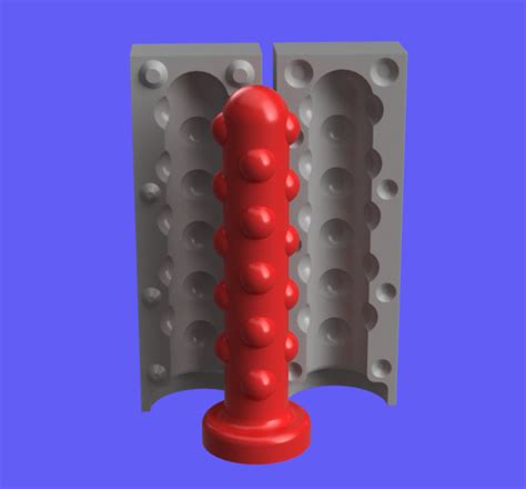 Long Beaded Dildo Mm Shaft Mm Max Width And Two Part Moldfree Stl File For Cults
