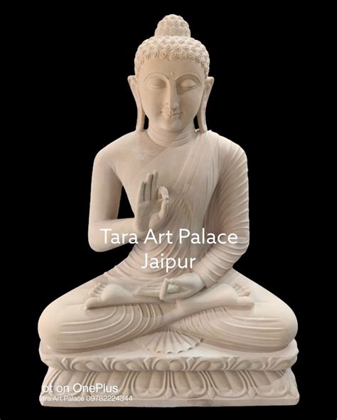 Brown Handmade Sandstone Buddha Sculpture For Decoration Size 24 72