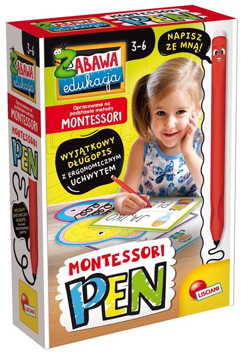 Lisciani Montessori Pen Długopis z 32 tabliczkami Lisciani Sklep