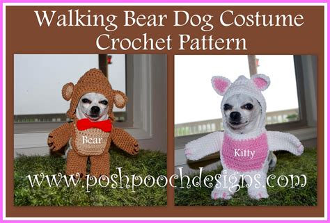 Posh Pooch Designs Dog Clothes Walking Bear Dog Costume Crochet