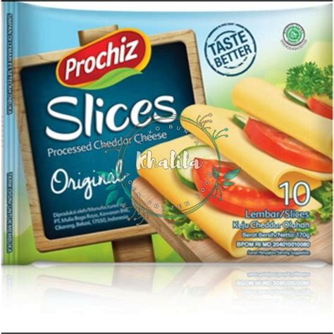 Jual KEJU PROCHIZ CHEDDAR SLICE ORIGINAL 160 GRAM ISI 10 LEMBAR