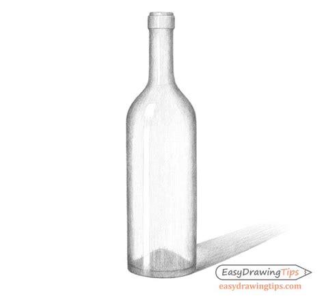 How to Draw a Bottle Step by Step (Line & Shading) - EasyDrawingTips ...